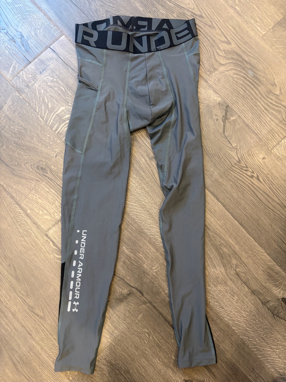 Under Armour Dark Gray Performance Top with Subtle Olive Trim